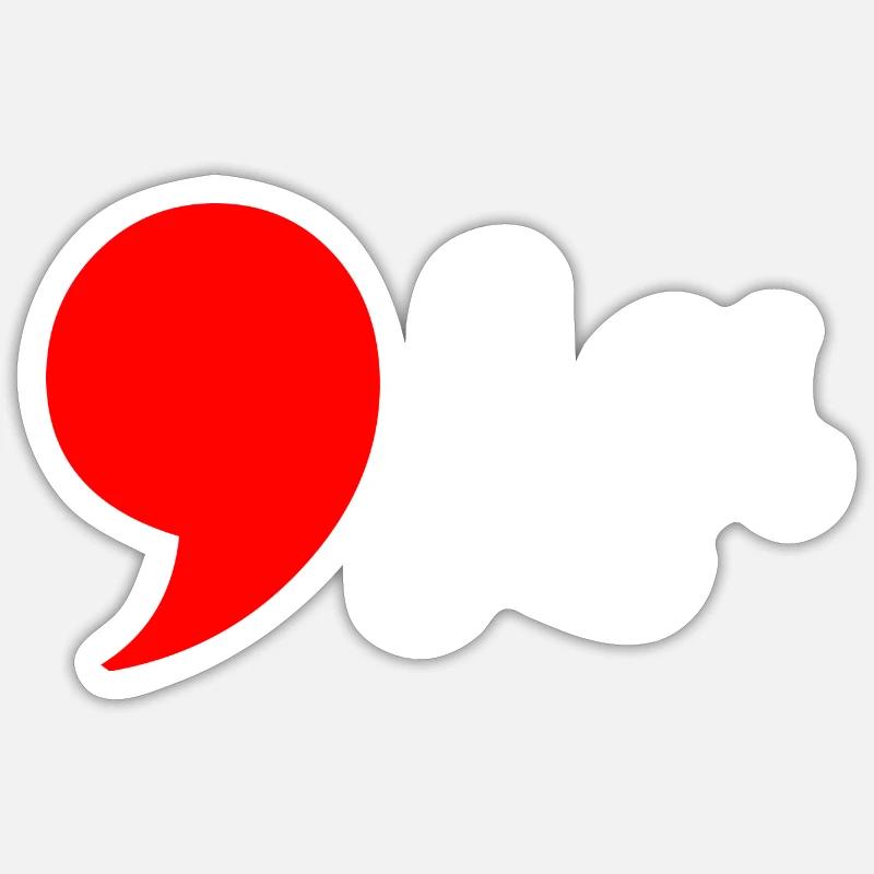 Distressed Comma La Funny Sticker size S (10 x 10 cm)