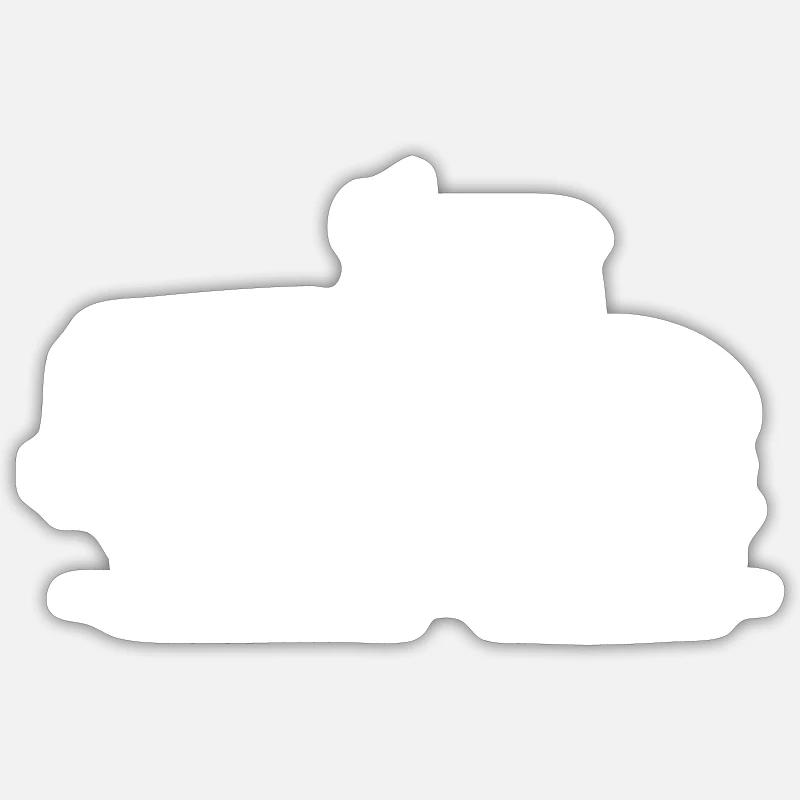 Traktor Silhouette Icon - Sticker Größe S (10 x 10 cm) - Mattweiß