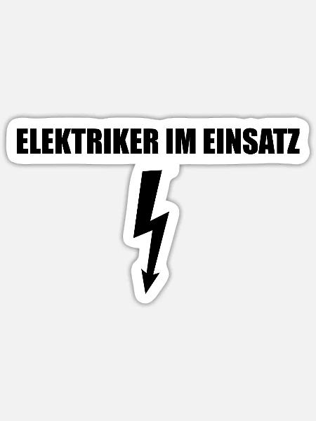 Elektriker im Einsatz - Sticker Größe S (10 x 10 cm) - Mattweiß