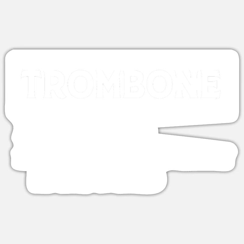 Posaune - Sticker Größe S (10 x 10 cm) - Mattweiß