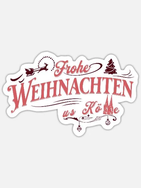 Frohe Weihnachten aus Köln Kölle - Sticker Größe S (10 x 10 cm) - Mattweiß
