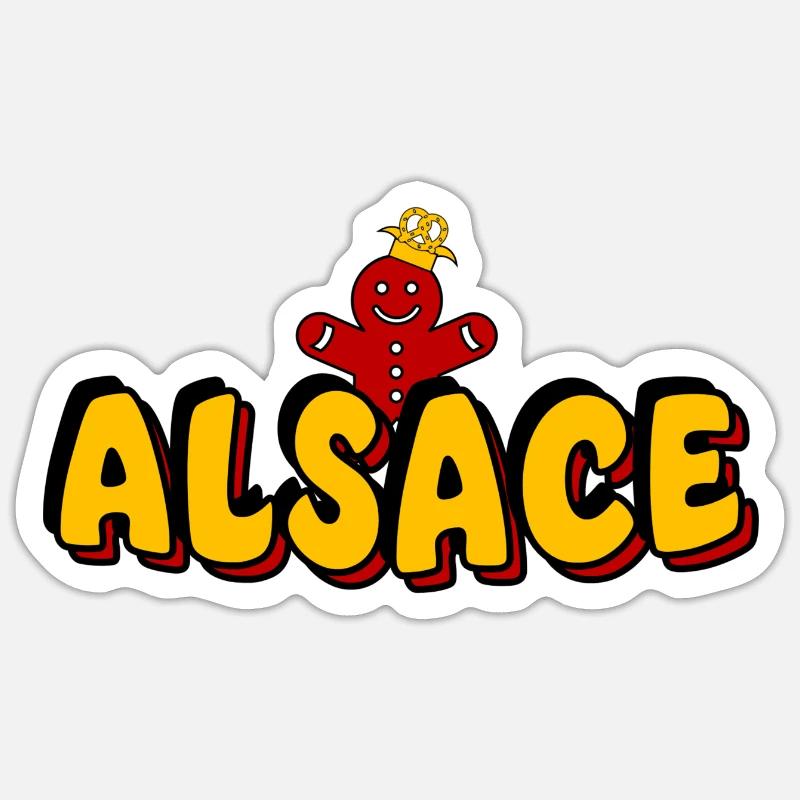 King Alsace - Sticker taille S (10 x 10 cm) - blanc mat