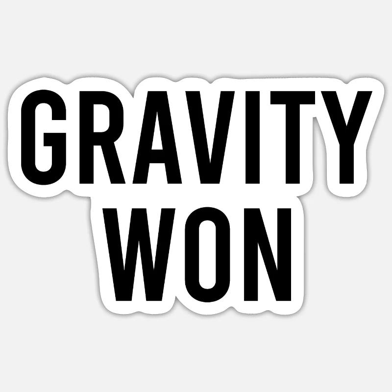 Gravity Won Broken Arm Leg Bone Get Well Recovery Sticker size S (10 x 10 cm)