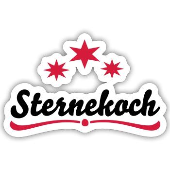 Kochschürze Sternekoch - Sticker Größe S (10 x 10 cm) - Mattweiß - Vorne