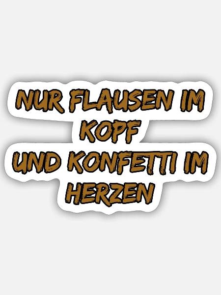 Konfetti im Herzen, Kopf frei - Sticker Größe S (10 x 10 cm) - Mattweiß