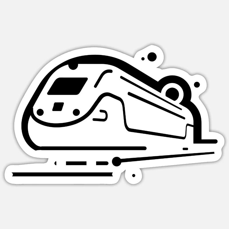 Train Style BD - Sticker taille S (10 x 10 cm) - blanc mat
