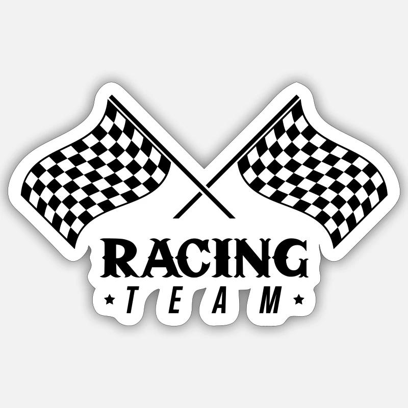 Racing Flag Team Sticker size S (10 x 10 cm)