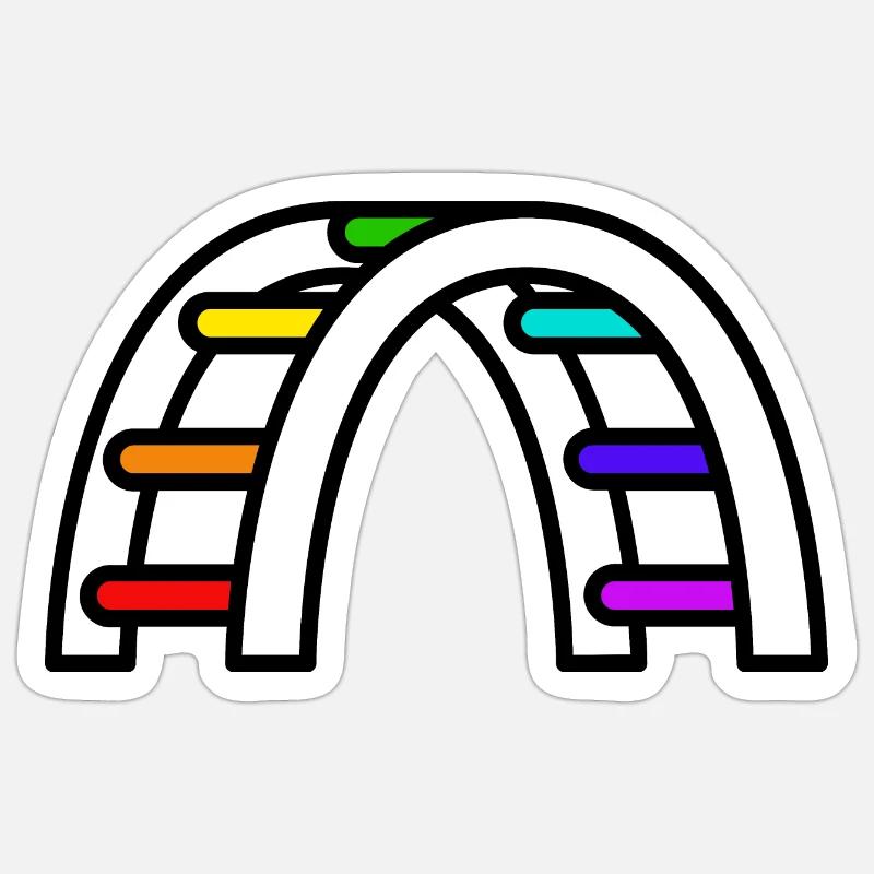 LGBTQ Pride Bridge - Sticker Größe S (10 x 10 cm) - Mattweiß