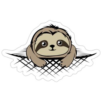 Sloth in pocket comic cartoon funny icon - Sticker size S (10 x 10 cm) - white matte - Front