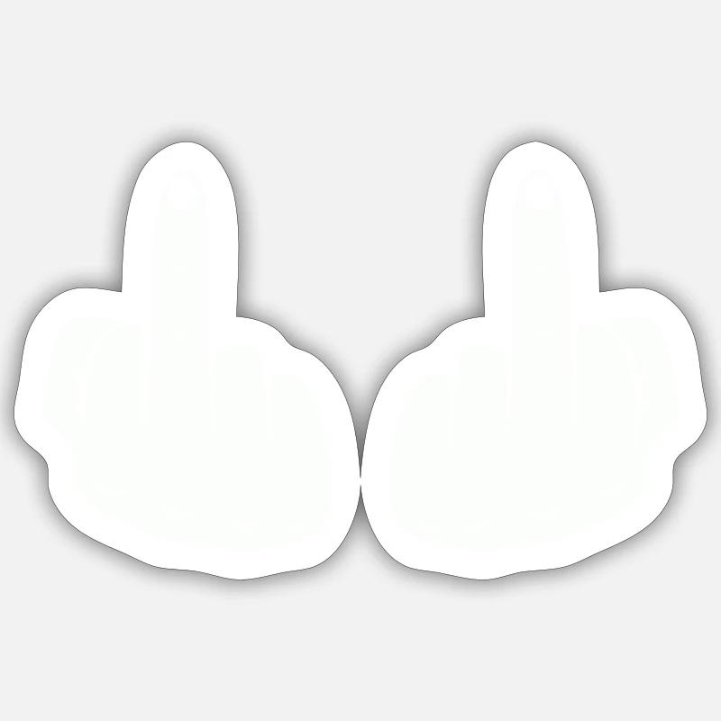 middle finger hands Sticker size S (10 x 10 cm)