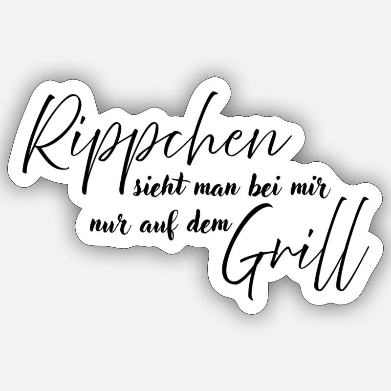 Rippchen - Sticker Größe S (10 x 10 cm) - Mattweiß