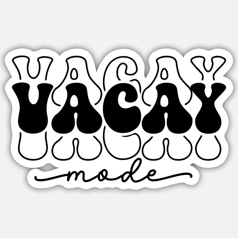 Vacay Mode Retro Sticker size S (10 x 10 cm)