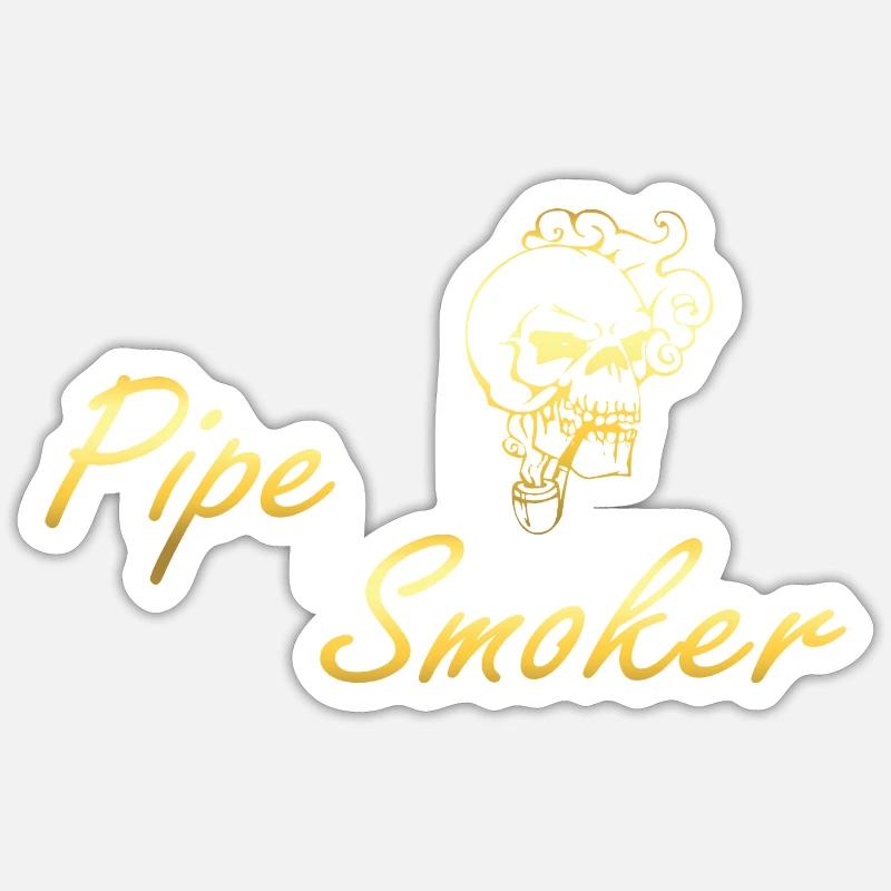 Fumoir à pipe - Sticker taille S (10 x 10 cm) - blanc mat