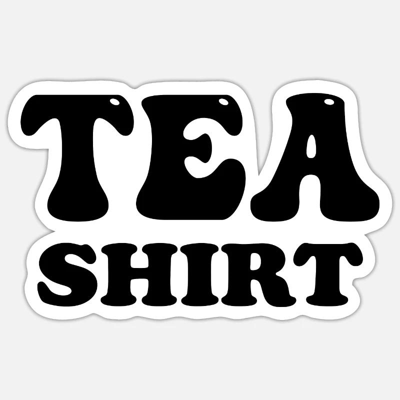 Tea Funny Teashirt - Sticker size S (10 x 10 cm) - white matte
