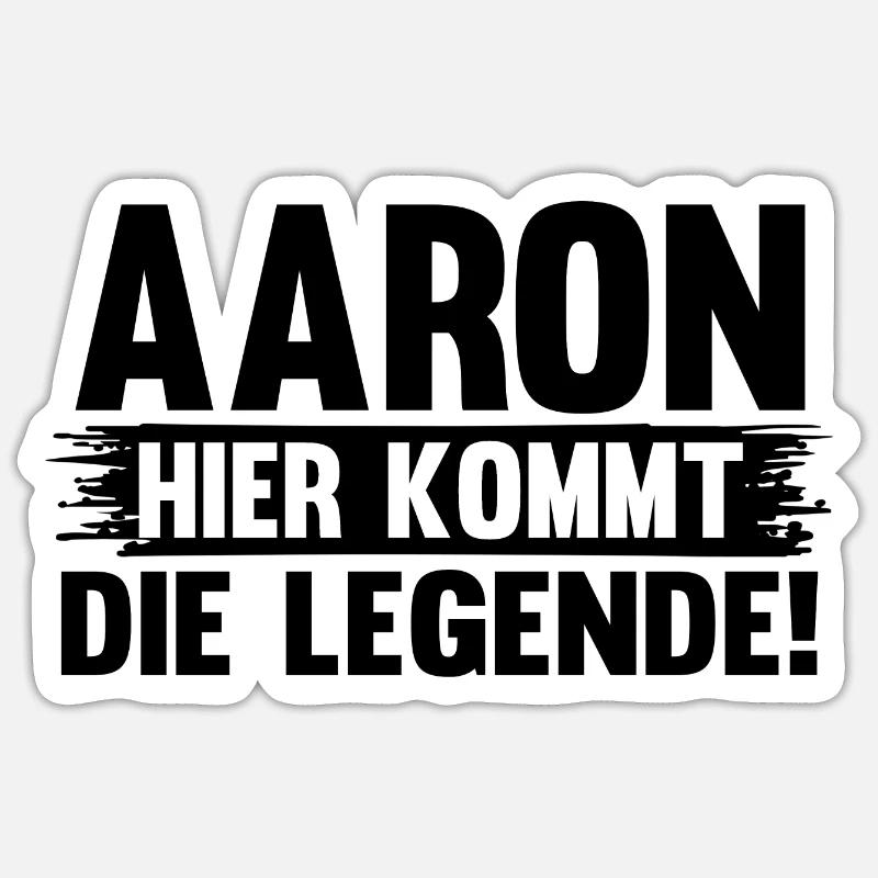 Prénom Aaron - Sticker taille S (10 x 10 cm) - blanc mat