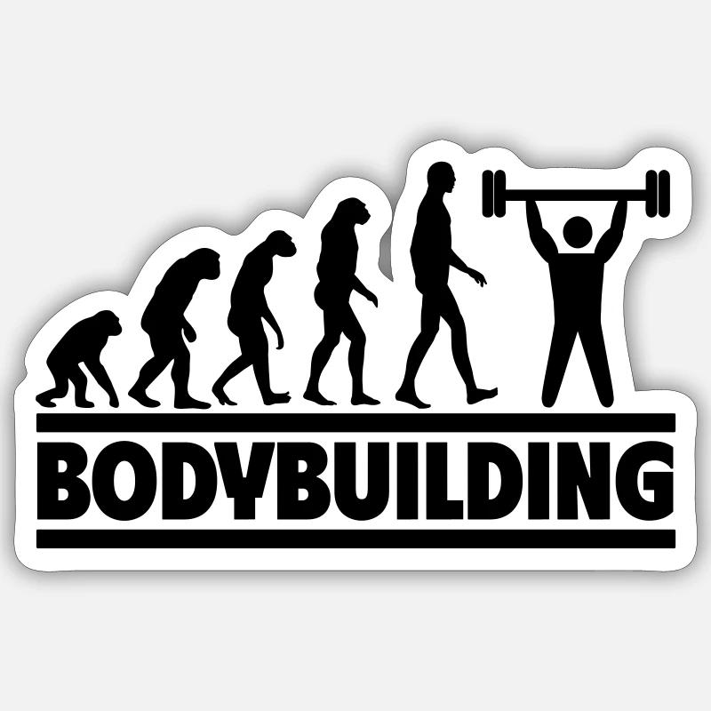 Bodybuilding-Evolution Sticker Größe S (10 x 10 cm)