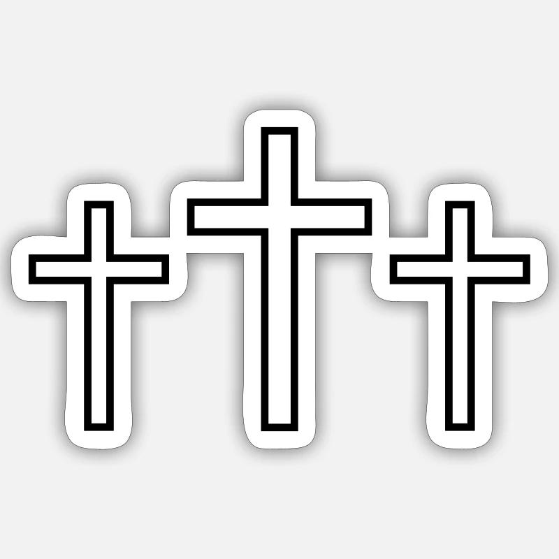 Trois Croix Sticker taille S (10 x 10 cm)
