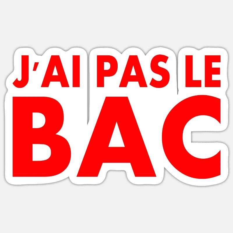 j'ai pas le bac - Sticker taille S (10 x 10 cm) - blanc mat