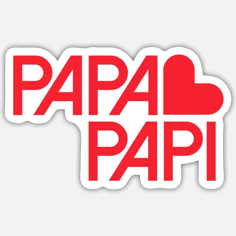Papa Papi #1 - Sticker Größe S (10 x 10 cm) - Mattweiß