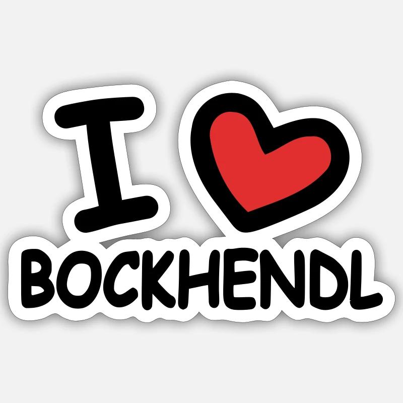 I Love Bockhendl Backhendl - Sticker size S (10 x 10 cm) - white matte