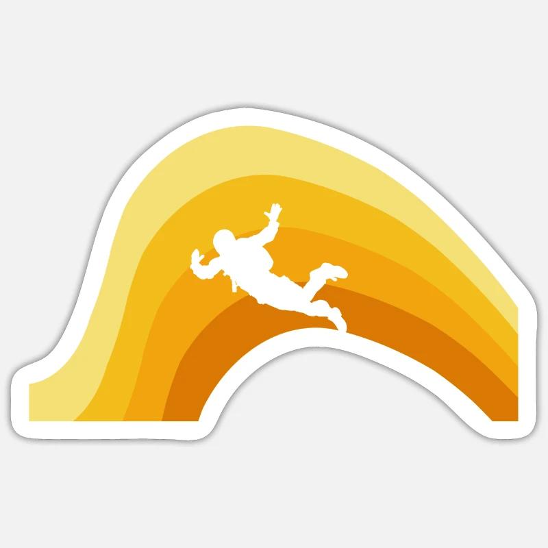 Skydiving Flying Base Jumping - Sticker size S (10 x 10 cm) - white matte