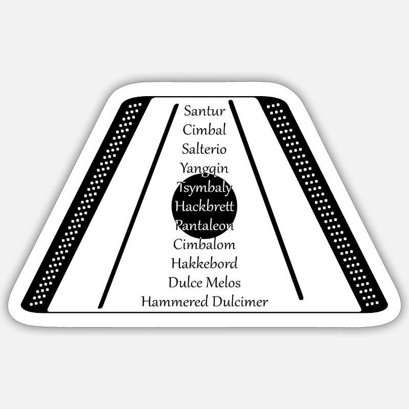 Hackbrett black n white - Sticker Größe S (10 x 10 cm) - Mattweiß