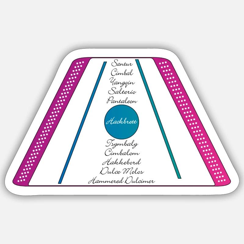 dulcimer violet rose vert pétrole - Sticker taille S (10 x 10 cm) - blanc mat