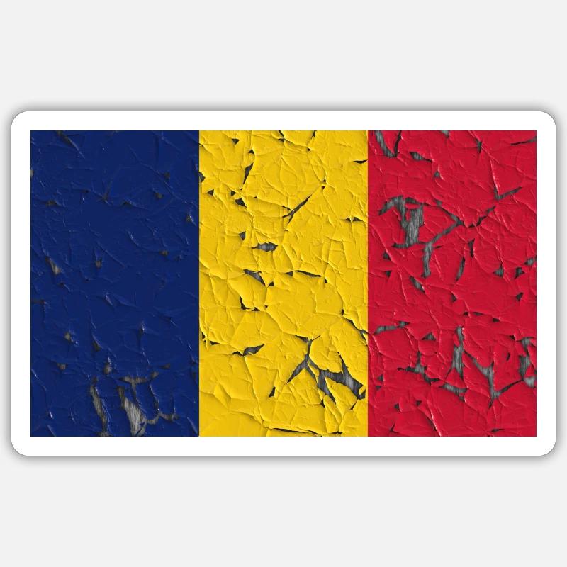 Tchad - Sticker taille S (10 x 10 cm) - blanc mat