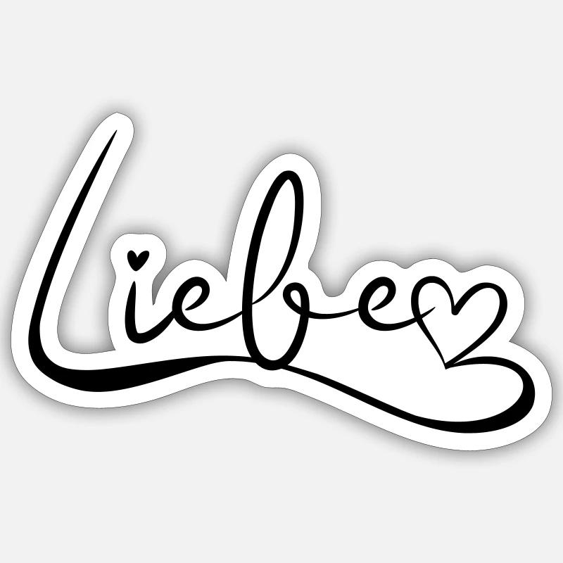 Love Scripture with Heart - Sticker size S (10 x 10 cm) - white matte
