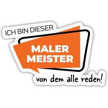 Malermeister - Sticker Größe S (10 x 10 cm) - Mattweiß - Vorne