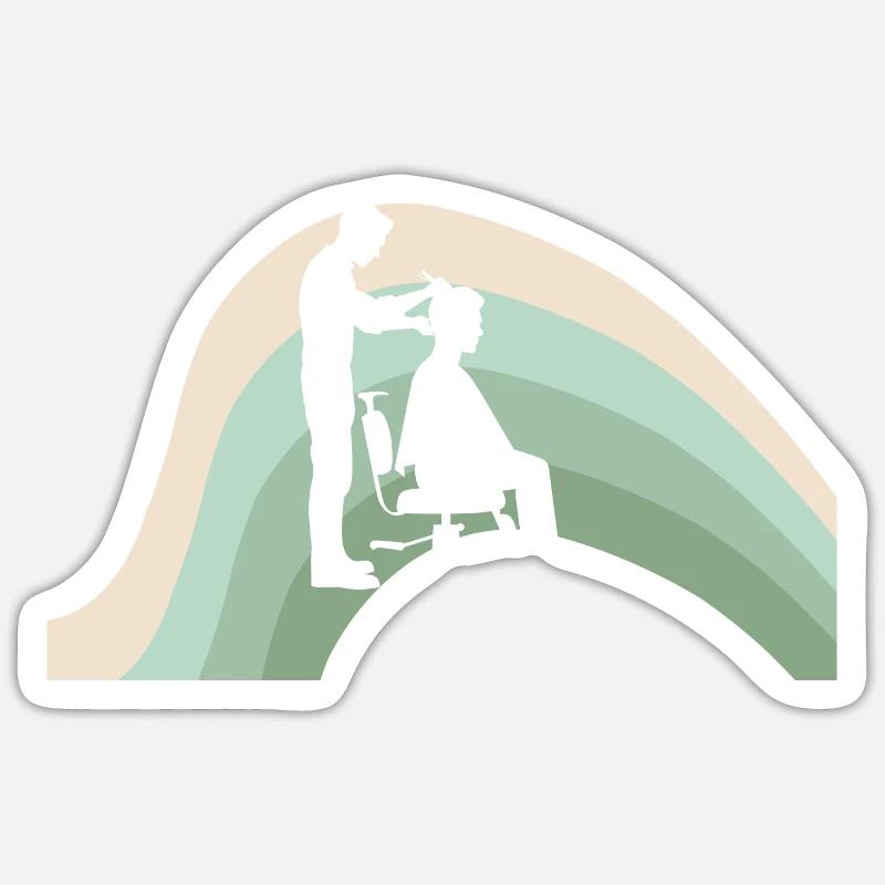 Peigne d’apprentissage de coiffeur - Sticker taille S (10 x 10 cm) - blanc mat