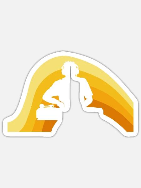 DJ Discjockey Trance - Sticker Größe S (10 x 10 cm) - Mattweiß