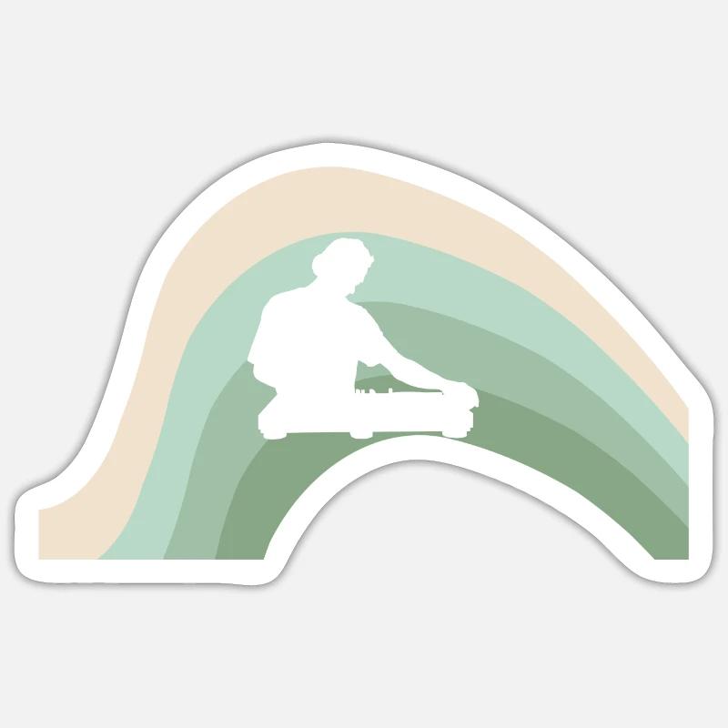DJ Djing - Sticker taille S (10 x 10 cm) - blanc mat