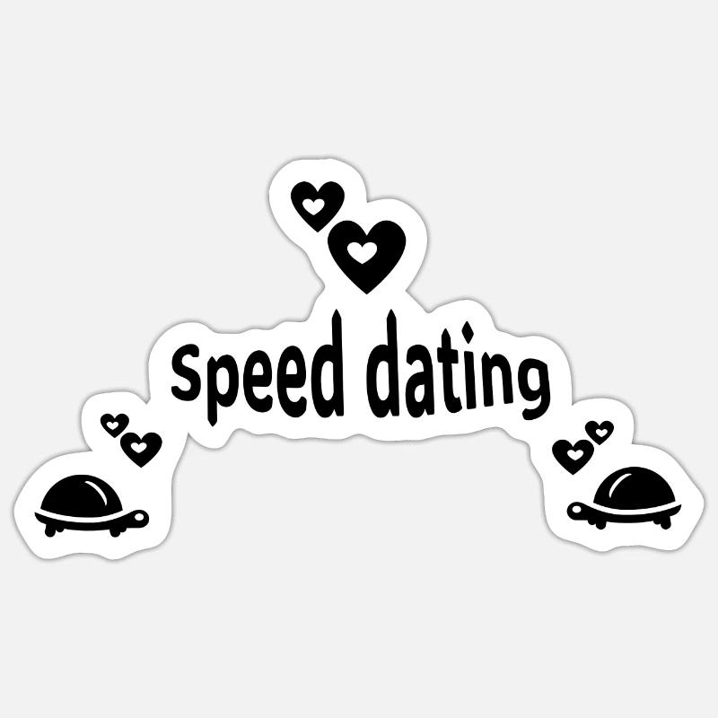Speed Dating Turtle - Sticker taille S (10 x 10 cm) - blanc mat