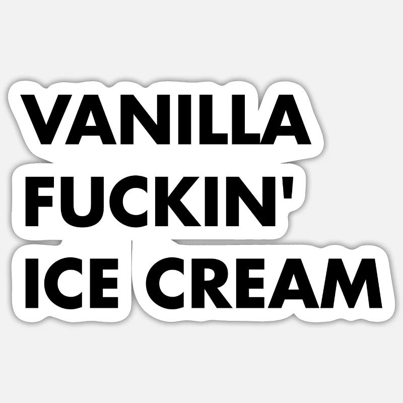 Vanille Eis - schwarzer Schriftzug - Sticker Größe S (10 x 10 cm) - Mattweiß