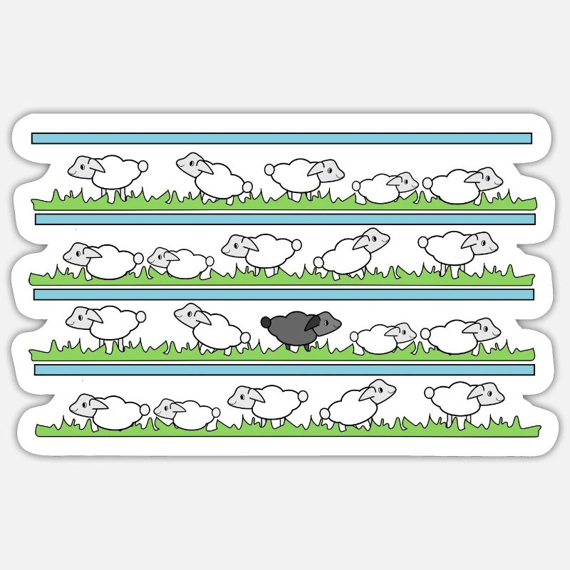Only sheeps - Sticker Größe S (10 x 10 cm) - Mattweiß