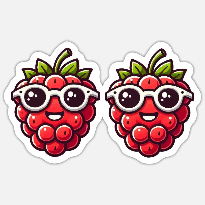 Raspberry Comic Sticker size S (10 x 10 cm)