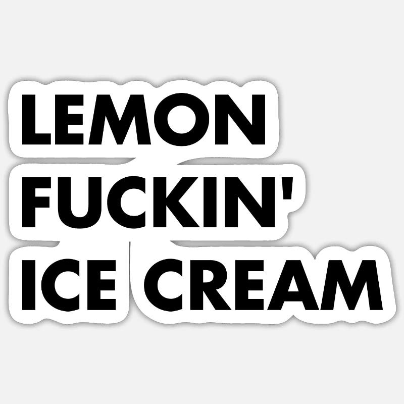 Zitronen Eis - schwarzer Schriftzug Sticker Größe S (10 x 10 cm)