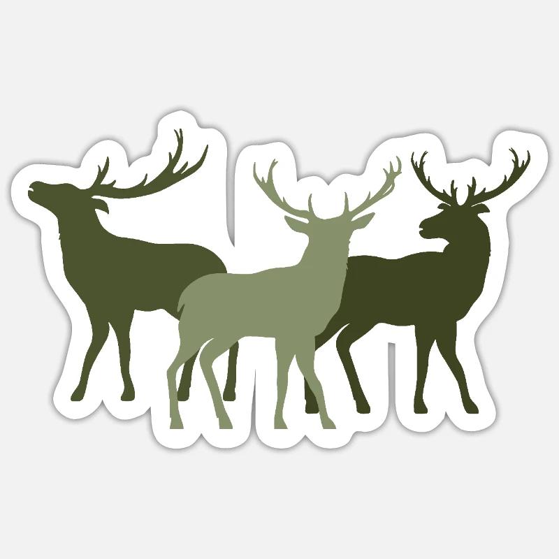 Hirsch - Sticker Größe S (10 x 10 cm) - Mattweiß