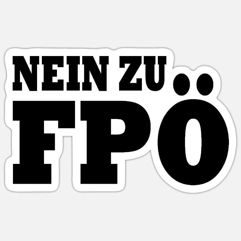 Non à fpö - Sticker taille S (10 x 10 cm) - blanc mat