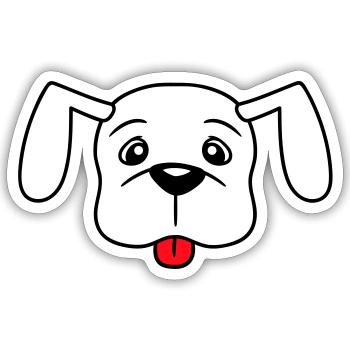 Dog Sticking Out Tongue Naughty Puppy Pet - Sticker size S (10 x 10 cm) - white matte - Front