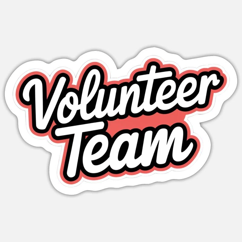 Volunteer Team 15 - Sticker Größe S (10 x 10 cm) - Mattweiß