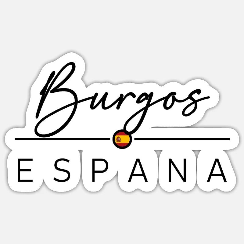 Espagne - Burgos - Espagne - España - Sticker taille S (10 x 10 cm) - blanc mat