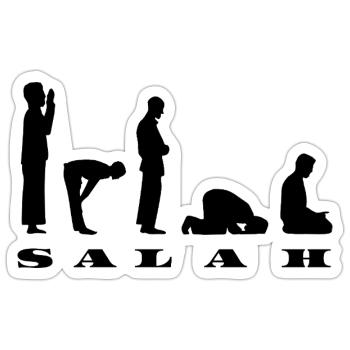 Salah Prayer Silhouette Design - Sticker size S (10 x 10 cm) - white matte - Front