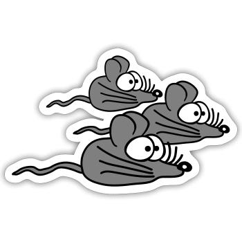 3 Mice Family Child Mom Dad Parents Three Friends - Sticker size S (10 x 10 cm) - white matte - Front