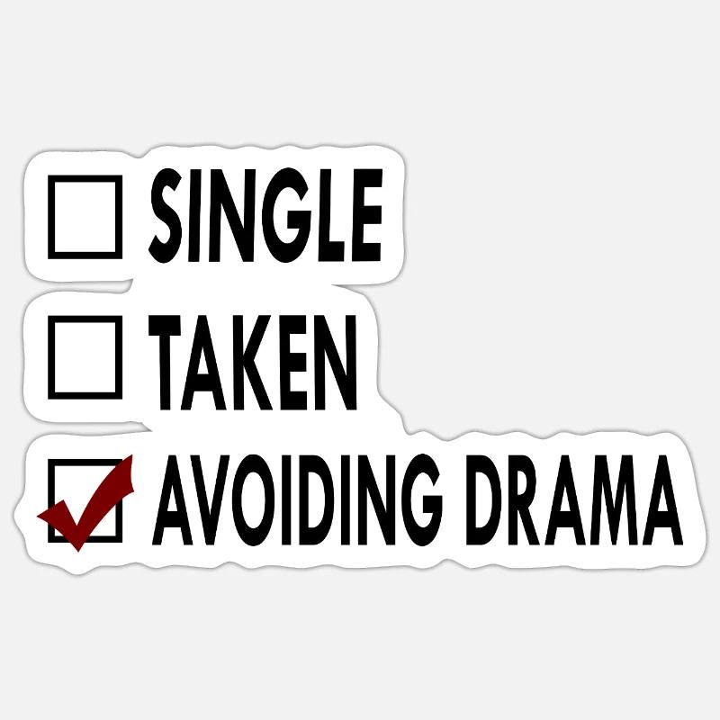 SINGLE noir blanc AVOIDING Sticker taille S (10 x 10 cm)