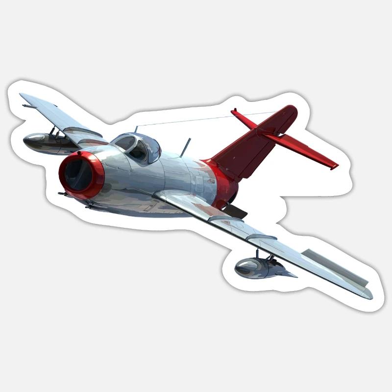 MiG-15 - Sticker taille S (10 x 10 cm) - blanc mat