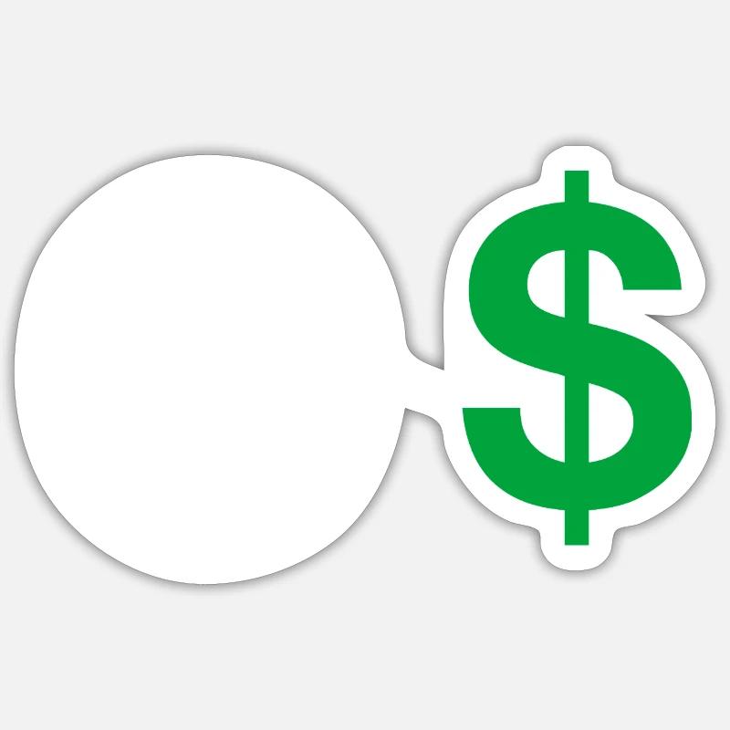 Letter o dollar - Sticker size S (10 x 10 cm) - white matte
