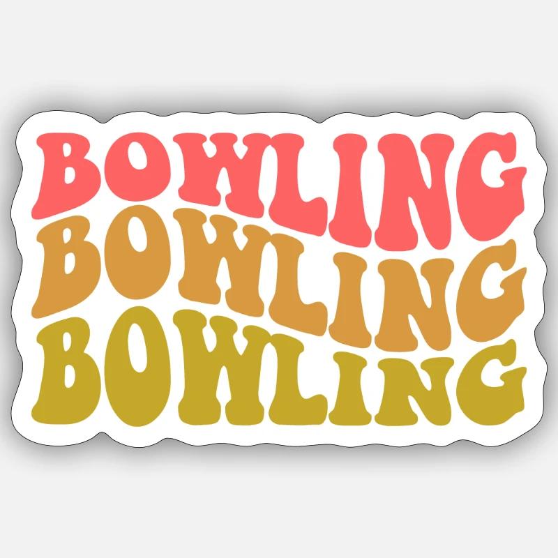 Bowling - Sticker Größe S (10 x 10 cm) - Mattweiß