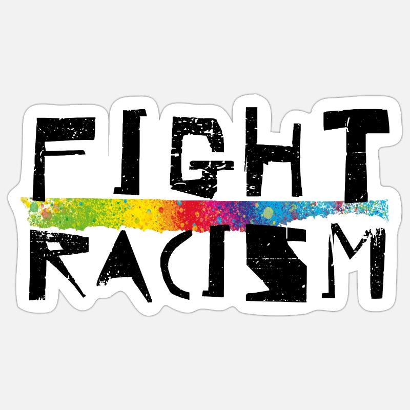 Lutter contre le racisme Sticker taille S (10 x 10 cm)